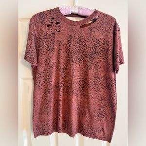 Chillionaire Distressed Cheetah T-shirt from the Buckle Store Women Size Medium